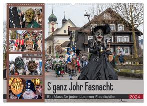 S ganz Johr Fasnacht (Wandkalender 2024 DIN A2 quer), CALVENDO Monatskalender von W. Saul,  Norbert