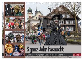 S ganz Johr Fasnacht (Wandkalender 2024 DIN A3 quer), CALVENDO Monatskalender von W. Saul,  Norbert