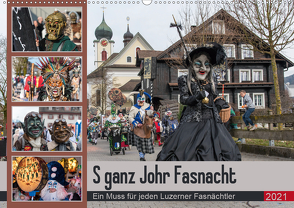 S ganz Johr FasnachtCH-Version (Wandkalender 2021 DIN A2 quer) von W. Saul,  Norbert