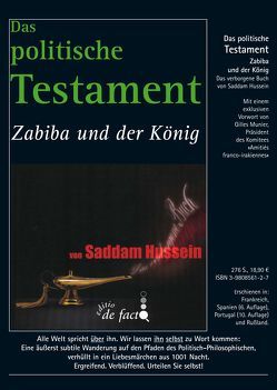 Saddam Hussein: Das politische Testament von Billot,  Michel, Hussein,  Saddam, Munier,  Gilles, Weecke,  Burkhart