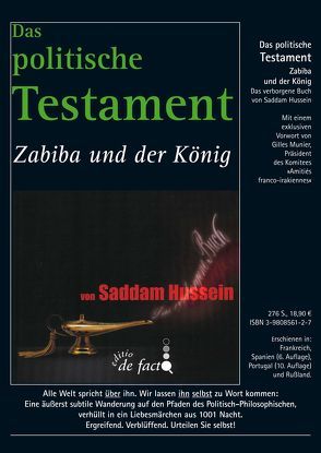 Saddam Hussein: Das politische Testament von Billot,  Michel, Hussein,  Saddam, Munier,  Gilles, Weecke,  Burkhart