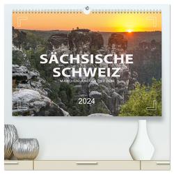 SÄCHSISCHE SCHWEIZ – Märchenland an der Elbe (hochwertiger Premium Wandkalender 2024 DIN A2 quer), Kunstdruck in Hochglanz von Weigt,  Mario