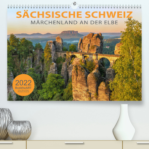 SÄCHSISCHE SCHWEIZ – Märchenland an der Elbe (Premium, hochwertiger DIN A2 Wandkalender 2022, Kunstdruck in Hochglanz) von BuddhaART