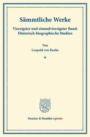 Sämmtliche Werke. von Ranke,  Leopold Von