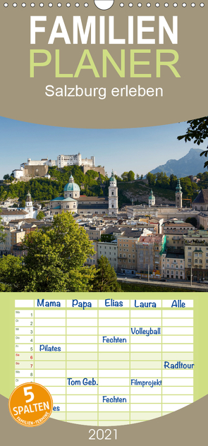 Salzburg erleben – Familienplaner hoch (Wandkalender 2021 , 21 cm x 45 cm, hoch) von Riedmiller,  Andreas