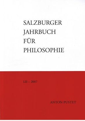 Salzburger Jahrbuch für Philosophie von Bauer,  Emmanuel J., Darge,  Rolf, Schmidinger,  Heinrich