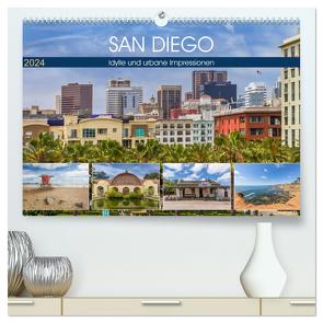 SAN DIEGO Idylle und urbane Impressionen (hochwertiger Premium Wandkalender 2024 DIN A2 quer), Kunstdruck in Hochglanz von Viola,  Melanie