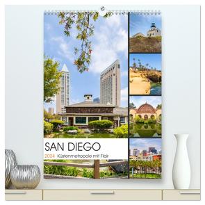 SAN DIEGO Küstenmetropole mit Flair (hochwertiger Premium Wandkalender 2024 DIN A2 hoch), Kunstdruck in Hochglanz von Viola,  Melanie