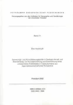 Sanierungs- und Konsolidierungspolitik in Sachsen-Anhalt und Brandenburg von Asche,  Hartmut, Hochmuth,  Elke