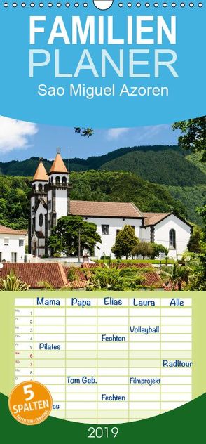 Sao Miguel Azoren – Familienplaner hoch (Wandkalender 2019 , 21 cm x 45 cm, hoch) von Schleibinger www.js-reisefotografie.de,  Judith