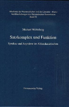 Satzkomplex und Funktion von Waltisberg,  Michael