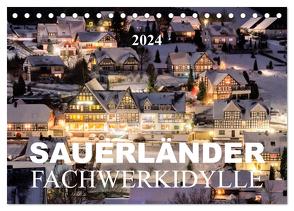 Sauerländer Fachwerkidylle (Tischkalender 2024 DIN A5 quer), CALVENDO Monatskalender von Bücker,  Heidi