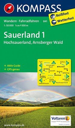 KOMPASS Wanderkarte Sauerland 1 – Hochsauerland – Arnsberger Wald von KOMPASS-Karten GmbH