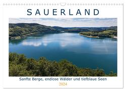 Sauerland – sanfte Berge, endlose Wälder und tiefblaue Seen (Wandkalender 2024 DIN A3 quer), CALVENDO Monatskalender von Bücker,  Heidi