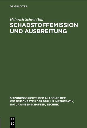 Schadstoffemission und Ausbreitung von Scheel,  Heinrich