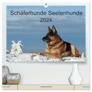 Schäferhunde Seelenhunde (hochwertiger Premium Wandkalender 2024 DIN A2 quer), Kunstdruck in Hochglanz von Schiller,  Petra
