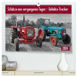 Schätze aus vergangenen Tagen – geliebte Trecker (hochwertiger Premium Wandkalender 2024 DIN A2 quer), Kunstdruck in Hochglanz von Kleemann,  Claudia