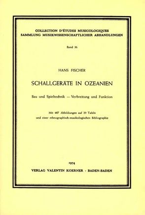 Schallgeräte in Ozeanien von Fischer,  Hans