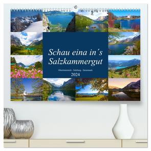 Schau eina in´s Salzkammergut (hochwertiger Premium Wandkalender 2024 DIN A2 quer), Kunstdruck in Hochglanz von Kramer,  Christa