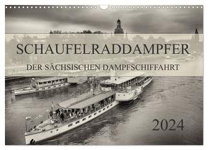 Schaufelraddampfer der Sächsischen Dampfschiffahrt (Wandkalender 2024 DIN A3 quer), CALVENDO Monatskalender von Meutzner,  Dirk