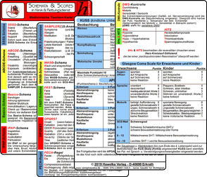 Schemata & Scores in Klinik & Rettungsdienst (2 Karten Set) – SSSS-Schema, ABCDE-Schema, Basics-Schema, IPAP-Schema, SAMPLER(!)S, WASB, FAST, OPQRST, PECH-Regel, DMS, 4Hs, HITS, GCS, KUSS, APGAR von Berghaus,  Sven, Hawelka,  Uwe, Verlag Hawelka