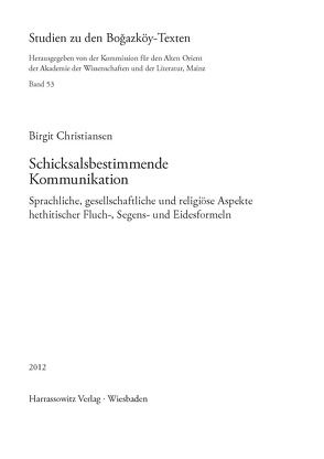 Schicksalsbestimmende Kommunikation von Christiansen,  Birgit