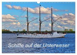 Schiffe auf der Unterweser (Wandkalender 2024 DIN A3 quer), CALVENDO Monatskalender von Harms,  Christian