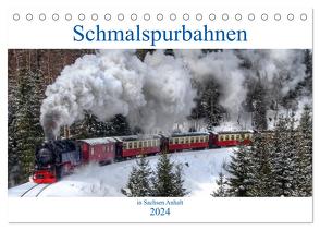 Schmalspurbahnen in Sachsen Anhalt (Tischkalender 2024 DIN A5 quer), CALVENDO Monatskalender von Gierok,  Steffen