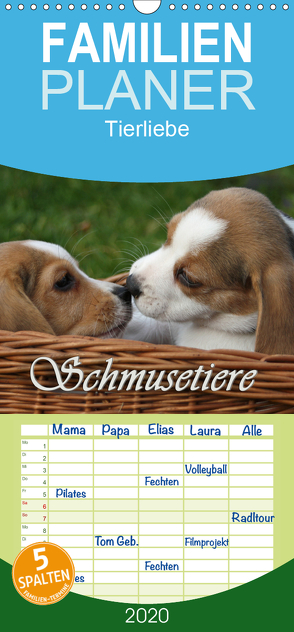 Schmusetiere – Familienplaner hoch (Wandkalender 2020 , 21 cm x 45 cm, hoch) von Lindert-Rottke,  Antje