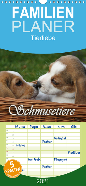 Schmusetiere – Familienplaner hoch (Wandkalender 2021 , 21 cm x 45 cm, hoch) von Lindert-Rottke,  Antje