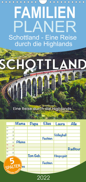 Familienplaner Schottland – Eine Reise durch die Highlands. (Wandkalender 2022 , 21 cm x 45 cm, hoch) von SF