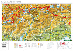 Schreibtischunterlage DUO, Schulhandkarte Südtirol-Trentino 1:450.000