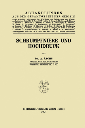 Schrumpfniere und Hochdruck von Sachs,  Árpád