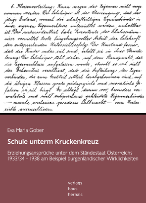 Schule unterm Kruckenkreuz von Gober,  Eva Maria