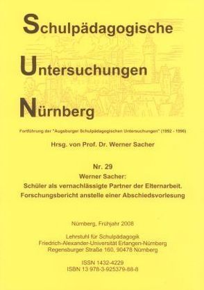 Schüler als vernachlässigte Partner der Elternarbeit von Sacher,  Werner