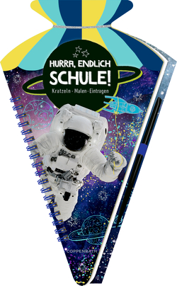 Schultüten-Kratzelbuch – Cosmic School – Hurra, endlich Schule! (Astronauten)