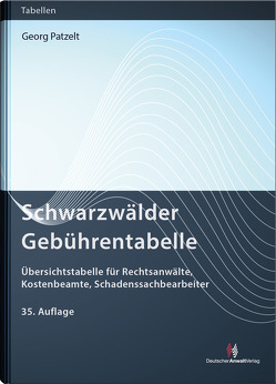 Schwarzwälder Gebührentabelle von Patzelt,  Georg