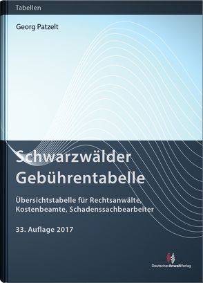 Schwarzwälder Gebührentabelle von Patzelt,  Georg