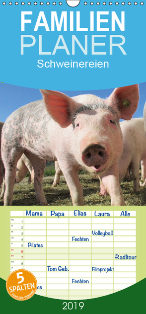 Schweinereien – Familienplaner hoch (Wandkalender 2019 , 21 cm x 45 cm, hoch) von Wolf,  Jan