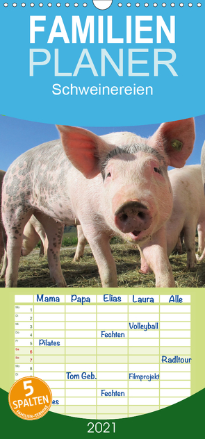 Schweinereien – Familienplaner hoch (Wandkalender 2021 , 21 cm x 45 cm, hoch) von Wolf,  Jan