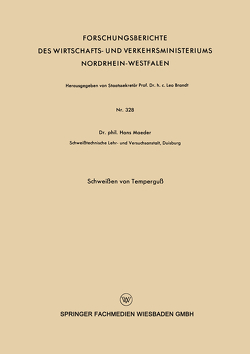 Schweißen von Temperguß von Maeder,  Hans