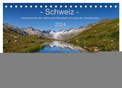 Schweiz – Impressionen der idyllischen Bergwelt im Laufe der Jahreszeiten (Tischkalender 2024 DIN A5 quer), CALVENDO Monatskalender von Schaenzer,  Sandra