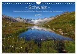 Schweiz – Impressionen der idyllischen Bergwelt im Laufe der Jahreszeiten (Wandkalender 2024 DIN A4 quer), CALVENDO Monatskalender von Schaenzer,  Sandra