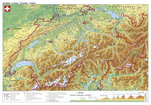 Schweiz physisch von Stiefel,  Heinrich