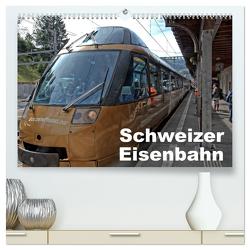 Schweizer Eisenbahn (hochwertiger Premium Wandkalender 2024 DIN A2 quer), Kunstdruck in Hochglanz von J. Strutz,  Rudolf