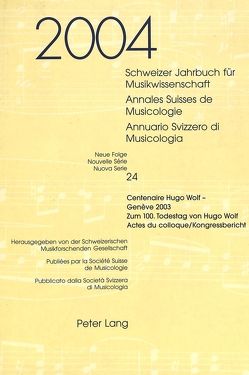 Schweizer Jahrbuch für Musikwissenschaft. Annales Suisses de Musicologie. Annuario Svizzero di Musicologia