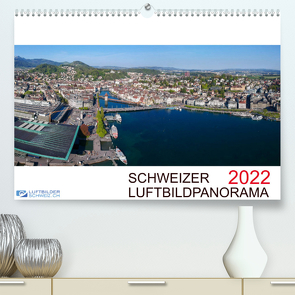 Schweizer Luftbildpanorama 2022CH-Version (Premium, hochwertiger DIN A2 Wandkalender 2022, Kunstdruck in Hochglanz) von Luftbildkalender.ch, Rühle,  André, Schellenberg,  Roman