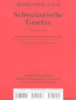 Schweizerische Gesetze von Rehbinder,  Manfred