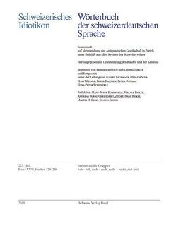Schweizerisches Idiotikon Band XVII, Heft 223 von Schifferle,  Hans, Schmid,  Claudia