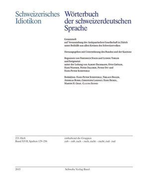Schweizerisches Idiotikon Band XVII, Heft 223 von Schifferle,  Hans, Schmid,  Claudia